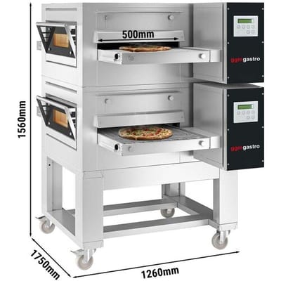 GGM Gastro (2 Stück) Gas Durchlaufofen - 1260x1750mm - Digital - Bandbreite: 500mm - inkl. Untergestell