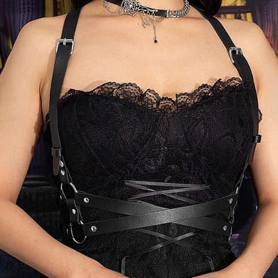 Ceinture Mode Corset Harnais Style Rue Bretelles Pour Femmes Bretelles Décoratives Réglables Accessoires Vêtements Gothiques beige