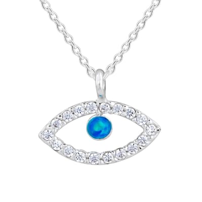 WeLoveSilver - zilveren ketting - blauwe opaal - minimalistisch - kristallen