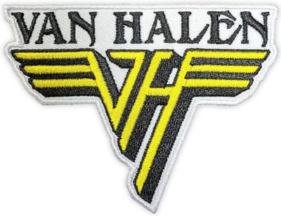 Van Halen - Text & Yellow Logo Patch - Wit/Geel