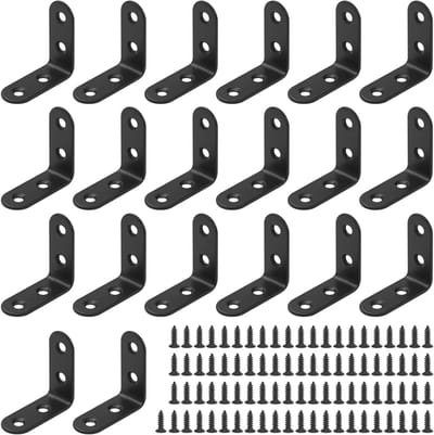 20 Sets 40mm L-vormige Hoekbeugels voor Houtwerk, Meubels en Boekenplanken - Stevige Verbindingen voor Diverse Toepassingen