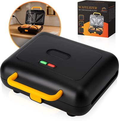 MiMaHome Contact Gril met Verwisselbare Platen 3 in 1 Pro - Tosti Apparaat - Wafelijzer - 750W - Elektrisch Tosti Apparaat - Gril Apparaat -Tosti Ijzer - Sandwich Maker