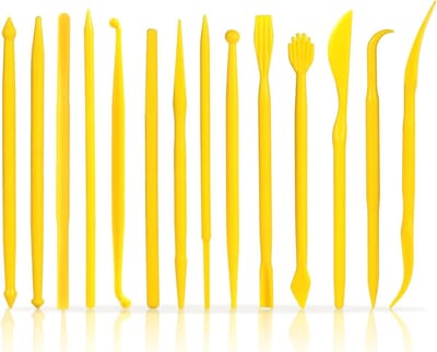 14-delige set plastic kleigereedschap voor kinderen, dubbelzijdige tools voor boetseren, keramiek en kunstwerken