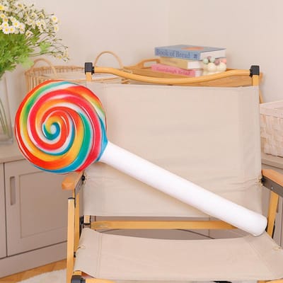 4070Cm Nieuw Simulatie Lolly Pluche Speelgoed Regenboog Snoep Gevuld Kussen Huisdecoratie Ornament Leuke Lolly Pluche Speeltje Vakantiecadeau 40cm