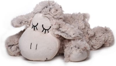 Inware pluche lammetje/schaap knuffeldier - creme - liggend - 30 cm - Dieren knuffels - schapen - zeer wollig