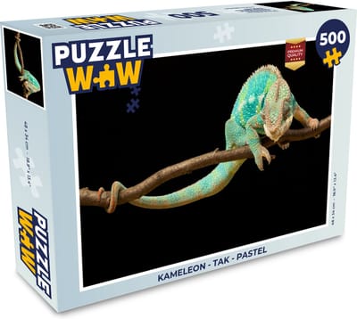 Puzzel Kameleon - Tak - Pastel - Legpuzzel - Puzzel 500 stukjes