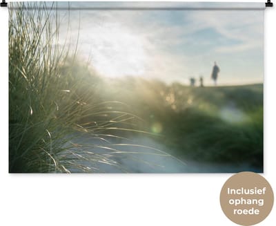 Wandkleed - Wanddoek - Strand - Duin - Zon - 120x80 cm - Wandtapijt