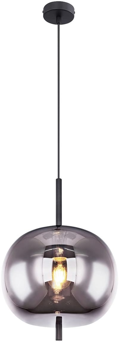 Globo - hanglamp - Blacky - zwart - glas smoke glas - Ø 30cm - E27 - 15345H1