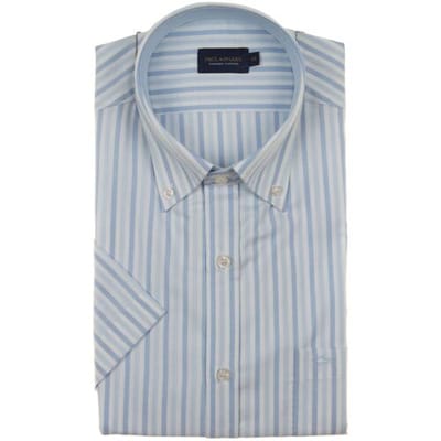 Paul & Shark Overhemd Cotton Summer Oxford Multitone Stripe Wit - Licht Blauw / male