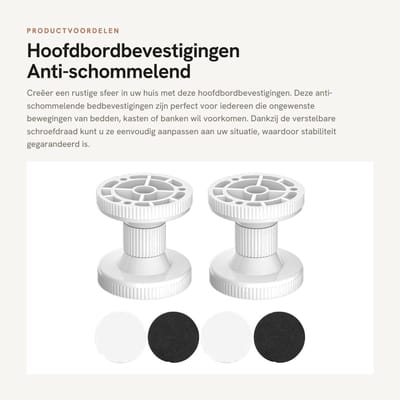 Dailygoods- Hoofdbordbevestigingen Verstelbaar - Anti-schommelend - Bedbevestigingen - Stabiliteit - Geluidsminimalisatie - 2 Stuks - Bedstoppers