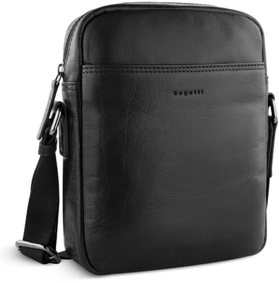 bugatti Leren schoudertas Savona Crossover Bag Black zwart