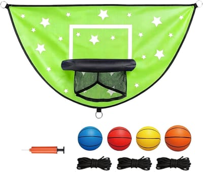 Trampoline Basketbalring - Dunk spel - Buiten spelen - Gereedschapsloze installatie - 28 x 25 x 5 cm - Groen