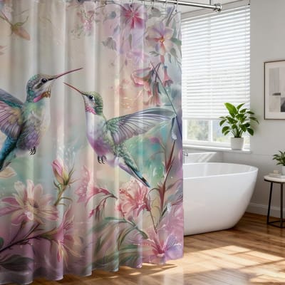 Dailygoods- Douchegordijn Waterdicht 183x183 cm - Set met Haken - Bloemenprint - Zacht Polyester - Machinewasbaar - Geschikt voor Badkamer - Badkamergordijn
