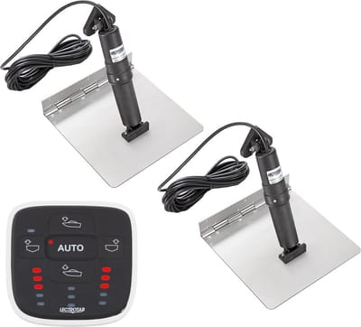 Lectrotab elektrische RVS Trim Tab Set 9"x24" met Automatic Leveling Control geschikt voor 2 Stuurstanden | XKASAL9X24-ALC2