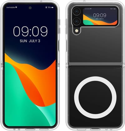 kwmobile hard case voor smartphone - Telefoonhoesje geschikt voor Samsung Galaxy Z Flip4 - Van TPU en kunststof - Transparant