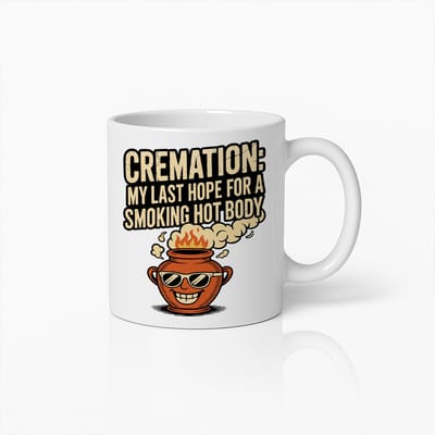 Grappige Crematie Koffiemok - "Mijn Laatste Hoop op een Heet Lichaam" Humoristische Cadeaumok