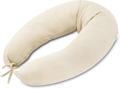 Steunkussen 190 cm positioneringskussen volwassenen – lang relaxkussen om te lezen en aan te leunen op bank en bed afneembare hoes met rits comfort Lichtbeige Oeko-Tex