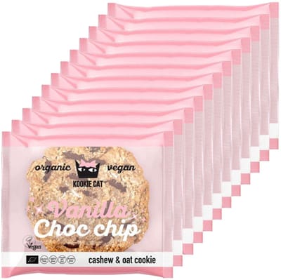 Kookie Cat | Vanilla & Choc Chip Cookie | 12 stuks | 12 x 50 gram