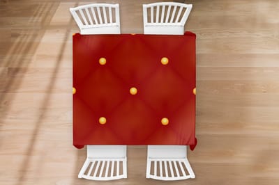 Kerst Tafelkleed - Kerstmis Decoratie - Tafellaken - Patronen - Kerst - Goud - Stippen - 120x120 cm - Kerstmis Versiering - Tafeldecoratie Kerstmis - Kerstdecoratie tafel - Tafelversiering