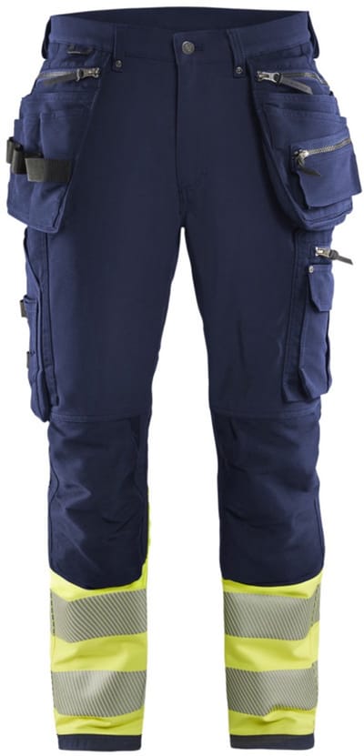 Blaklader High Vis 4-weg-stretch werkbroek 1993-1642 - Marine/High Vis Geel - C146