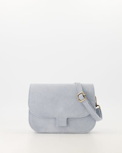 Tasje- licht blauw- suède -crossbody
