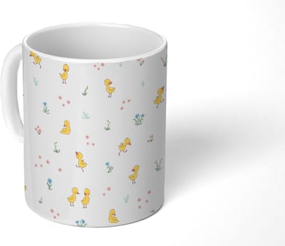 Mok - Koffiemok - Eend - Baby - Dieren - Mokken - 350 ML - Beker - Koffiemokken - Theemok