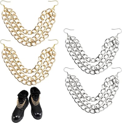 Multi-laags schoenkettingen in 2 kleuren - DIY decoratieve accessoires voor schoenen, sneakers en tassen