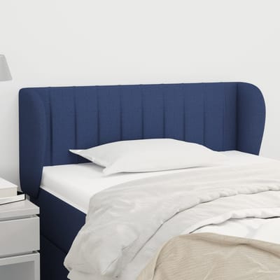 vidaXL - Hoofdbord - met - randen - 83x23x78/88 - cm - stof - blauw