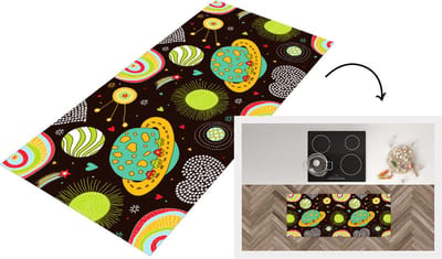 Keukenloper - Loper keuken - Patronen - Ruimte - Planeten - 120x50 cm - Keukenloper vinyl