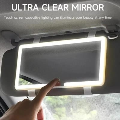 Auto LED Make-up Spiegel Drie Versnellingen Verstelbaar Zonneklep Spiegel Oplaadbare Auto Interieur Achteruitkijkspiegel Universele Auto Make-up Spiegel wit