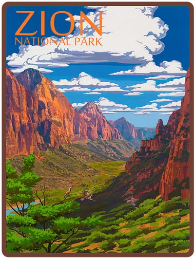 Signs USA - wandbord - dibond - Zion National Park - 60 x 45 cm