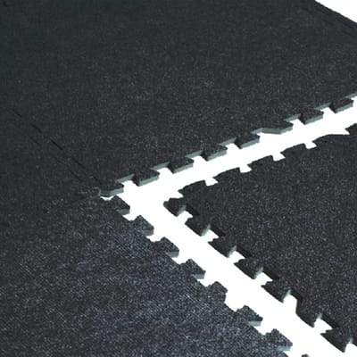 Puzzelmat 24" x 24" met tapijttextuur voor fitness en oefeningen - 6 stuks