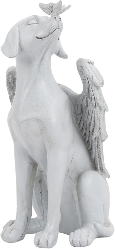 Herinneringsbeeld van een Engeltje voor Honden, Hondenfiguur, Gedenksteen voor Honden met Vleugels, Tuinbeeld van Polyresin voor Hondenliefhebbers