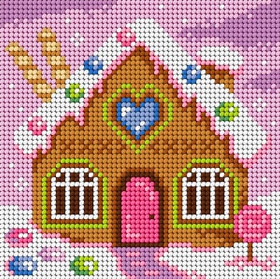 Voorbedrukt stramien - 3606 - Gingerbread House - ORCHIDEA 15 x 15 (STRAMIEN ZONDER GARENS)