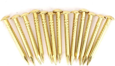 Ronde Kop Gouden Spijkers - 100 Stuks Messing Wandspijkers 10mm/15mm/18mm/22mm voor Hout, Bevestigen van Fotolijsten en Spiegels
