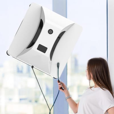 Ramen Schoonmaakrobot - Glazenwasser Robot - Automatisch Ramen Wassen - Slimme Routeberekening - 25x25 cm - Wit