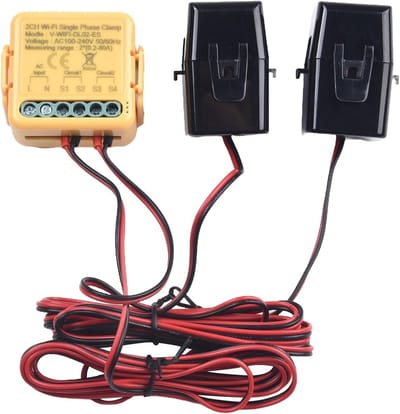 Energiemonitor - Stroommeter kWh - Realtime Bewaking - App Bediening Tweeweg - 12 x 8 x 4 cm - Zoals Afgebeeld