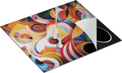 Chefcare Inductie Beschermer Kleurrijke Gitaar Achtergrond - Abstract - 60x50 cm - Afdekplaat Inductie - Kookplaat Beschermer - Inductie Mat