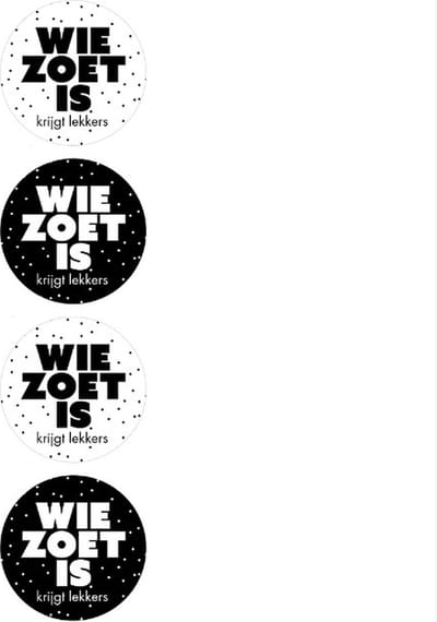 Sinterklaas / Sint - Sluitsticker Wie zoet is krijgt lekkers - 2 Assorti - Sluitzegel - Nude - Wit - Envelop sticker - Kaart | Cadeau – Gift – Cadeauzakje | Pakjesavond - 5 december - DH collection