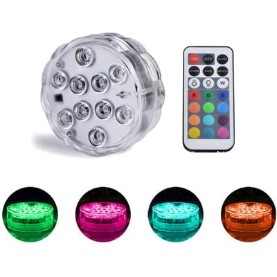 Lumières LED avec télécommande, étanche, fonctionne à piles, pour Aquarium, jacuzzi, étang, Base de piscine, Vase, jardin, fête de mariage