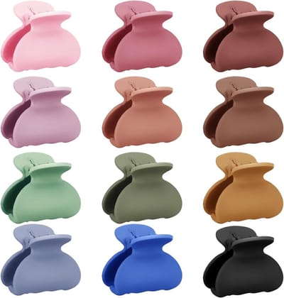 Kleine Haarspelden voor Vrouwen, Antislip Mat Haarclips voor Meisjes en Kinderen, 12 Stuks Mini Klemmen voor Fijn, Dik en Dun Haar