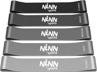 NINN Sports - Premium Weerstandsbanden van hoge kwaliteit Grijs - Set van 5 Resistance Banden - Fitness elastiek