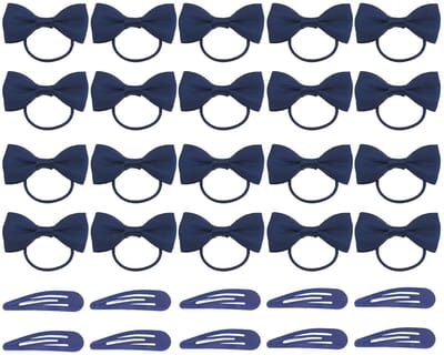 Dailygoods- Haarband 20 Stuks - Strikhaartouwen - Blauwe Haarspelden - Babyproducten - Polyester - Schattige Hoofdtooien - Haarbands