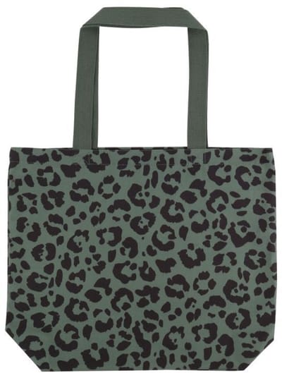 Katoenen tas met Jaguarprint - Jaguar Tote Bag - Schoudertas met Dierenprint Donkergroen - 46 x 40 + 12 cm