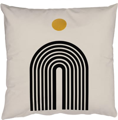 Sierkussens - Kussentjes Woonkamer - 50x50 cm - Minimalistisch - Zwarte boog - Gouden cirkel
