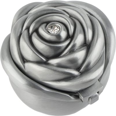 Trouwringdoos van zinklegering, sieradenopbergdoos met rozenmotief, cadeaus en cadeaus gray