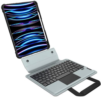 Nillkin, Hoesje geschikt voor iPad Pro 12.9 inch / Air 13 inch Verlicht Toetsenbord met Touchpad & Anti-Shock, Zwart
