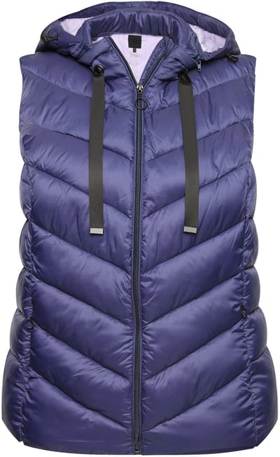 Ulla Popken - Dames - HYPRAR doorgestikte bodywarmer waterafstotend - Inktblauw - Maat 42+