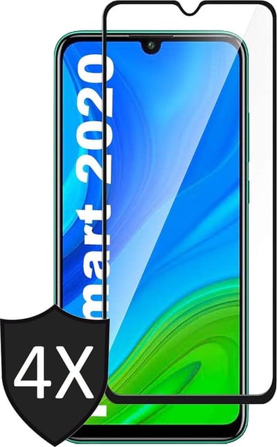 Screenprotector geschikt voor Huawei P Smart 2020 - Full Screen Protector Glas - 4 Stuks