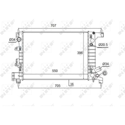 Radiator, motorkoeling NRF 58504